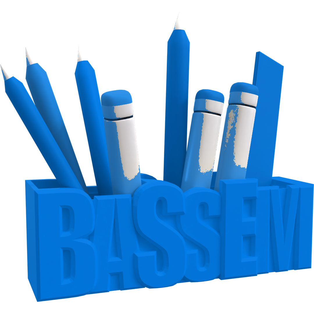 3D Desk Name Tag Pen Holder