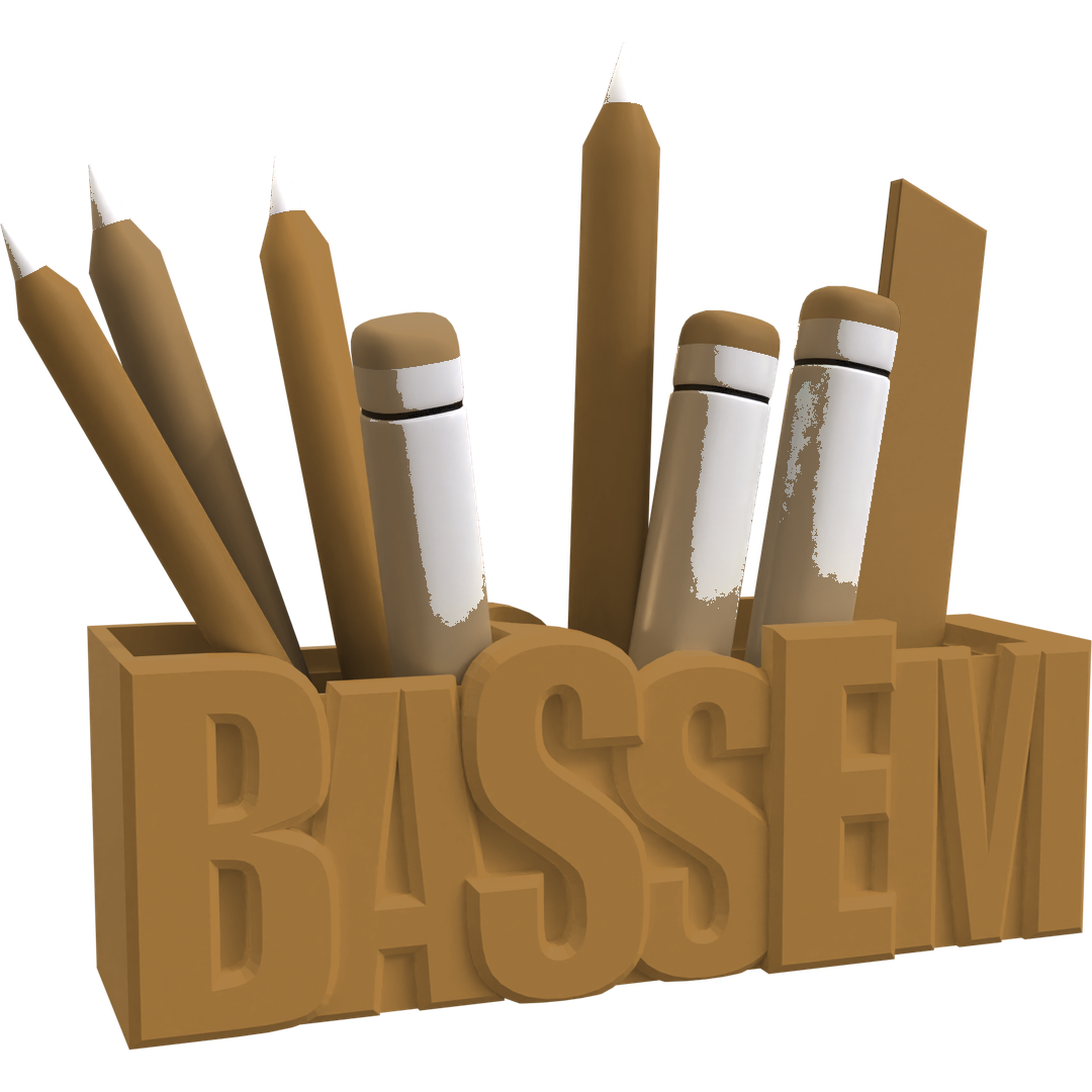 3D Desk Name Tag Pen Holder