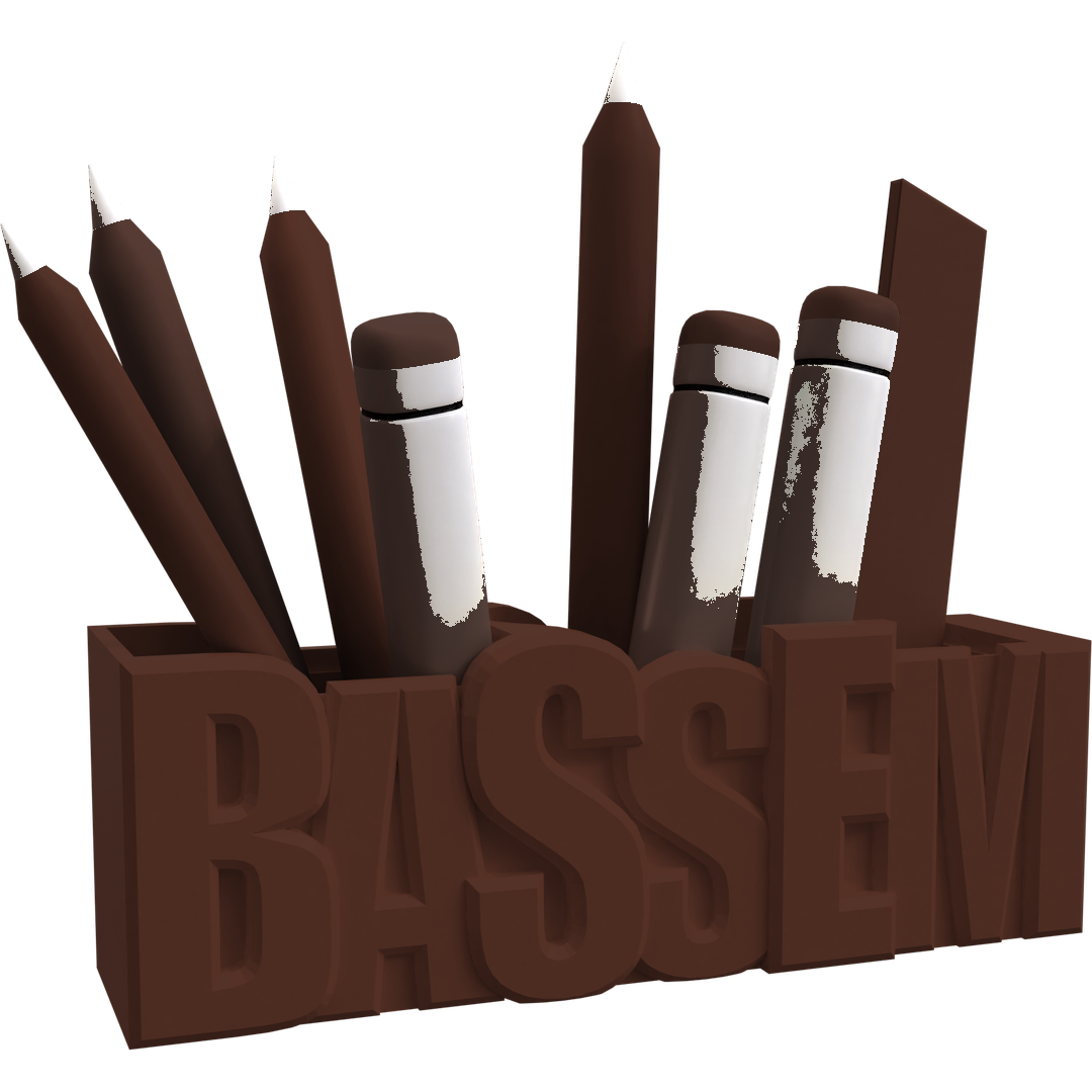 3D Desk Name Tag Pen Holder