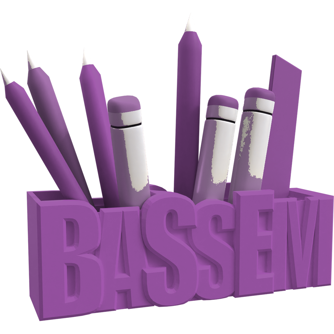 3D Desk Name Tag Pen Holder