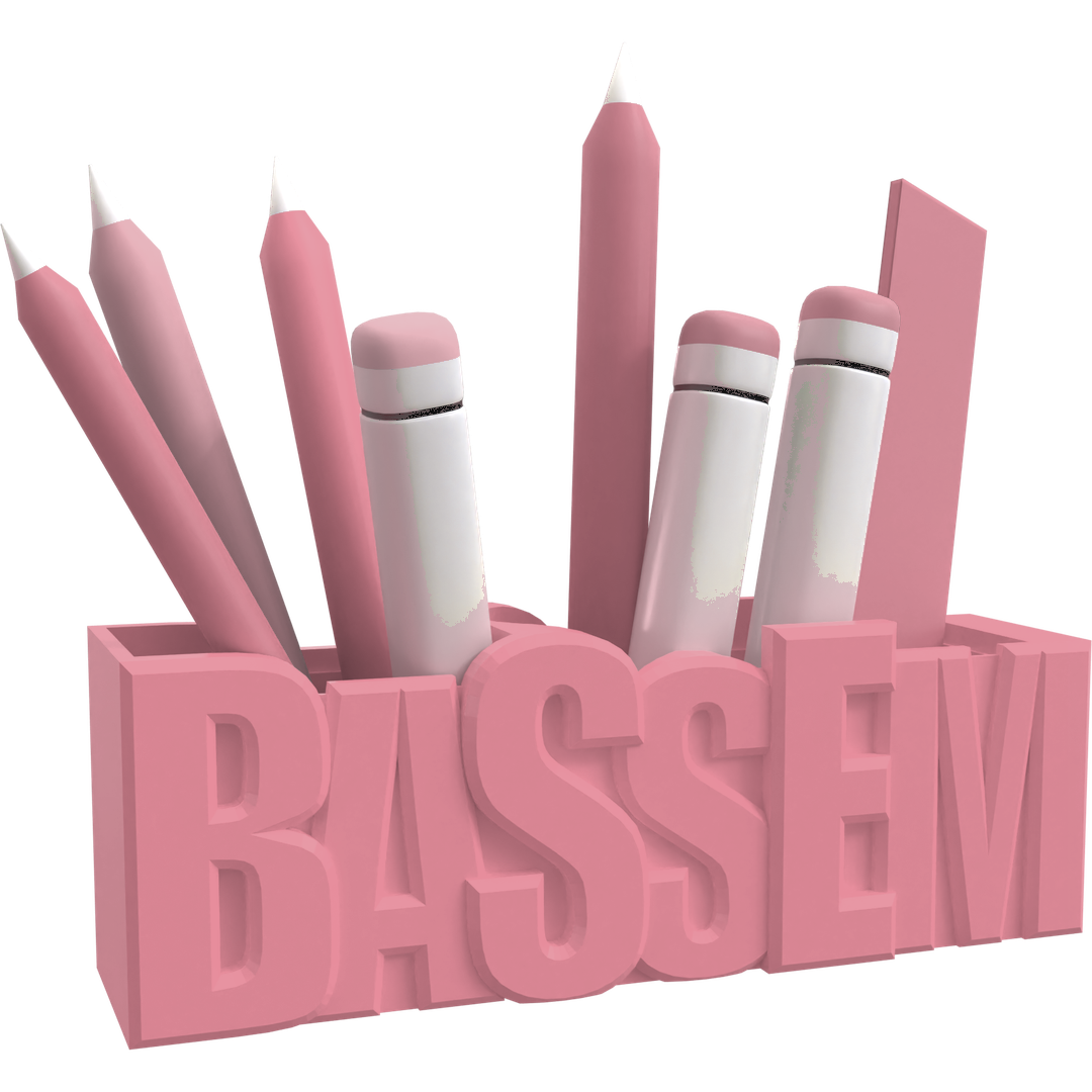 3D Desk Name Tag Pen Holder