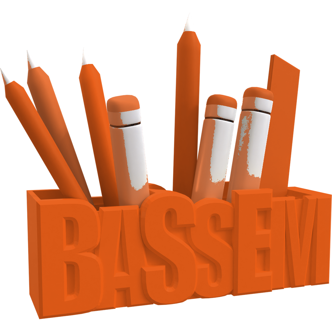 3D Desk Name Tag Pen Holder