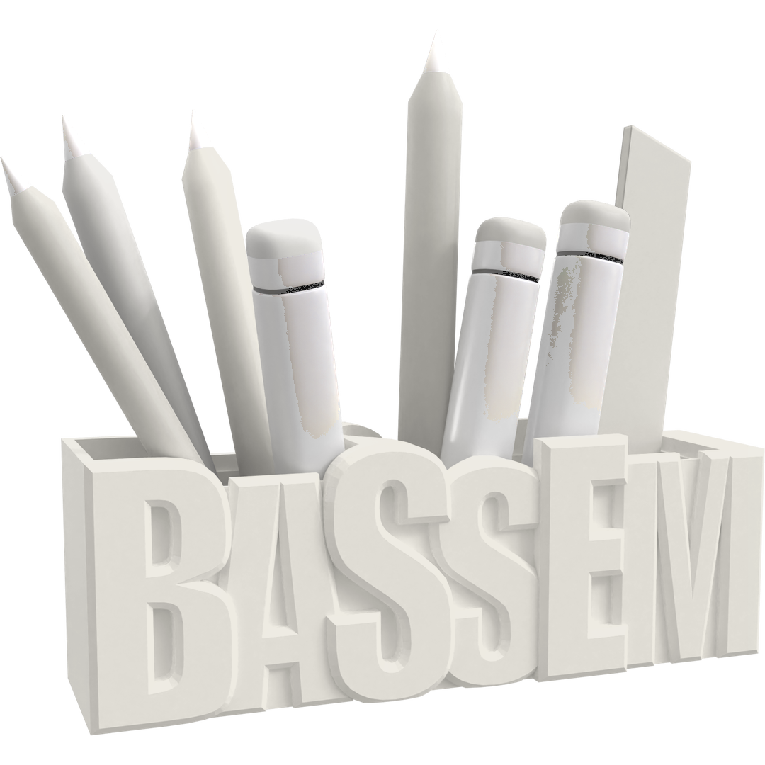 3D Desk Name Tag Pen Holder