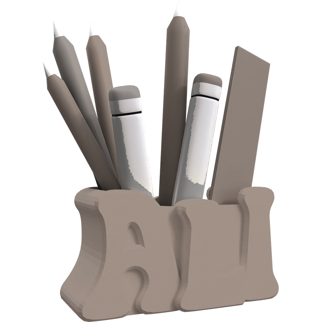 3D Desk Name Tag Pen Holder