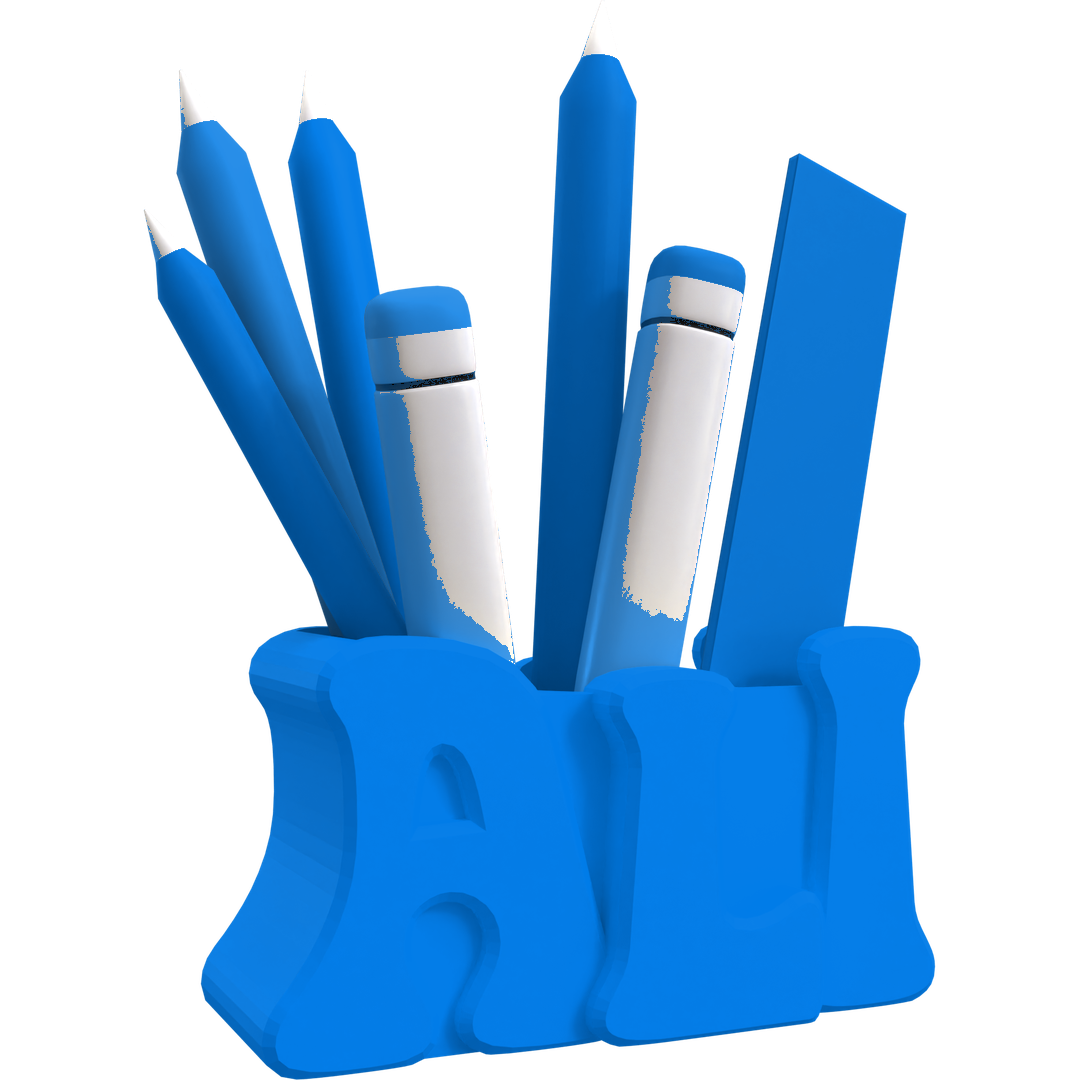 3D Desk Name Tag Pen Holder