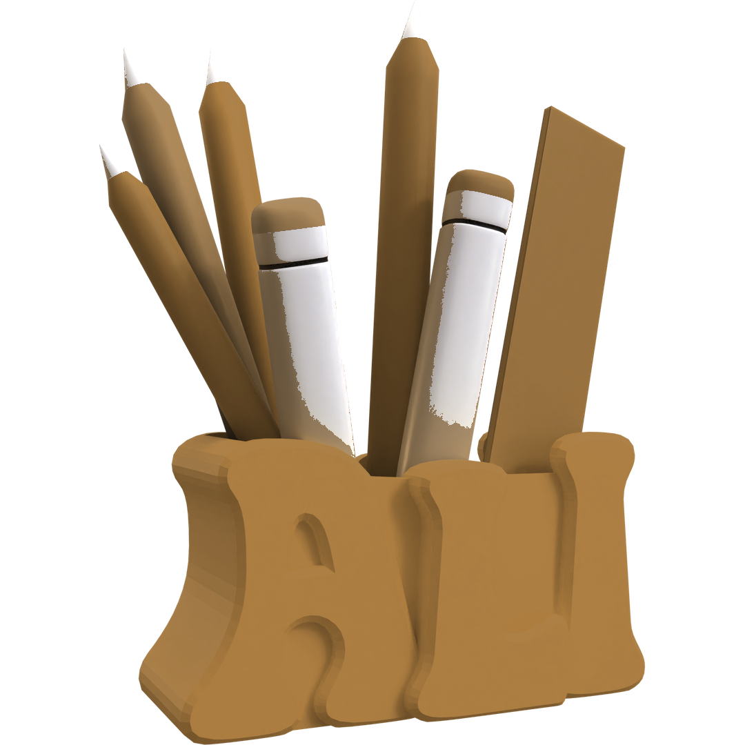 3D Desk Name Tag Pen Holder