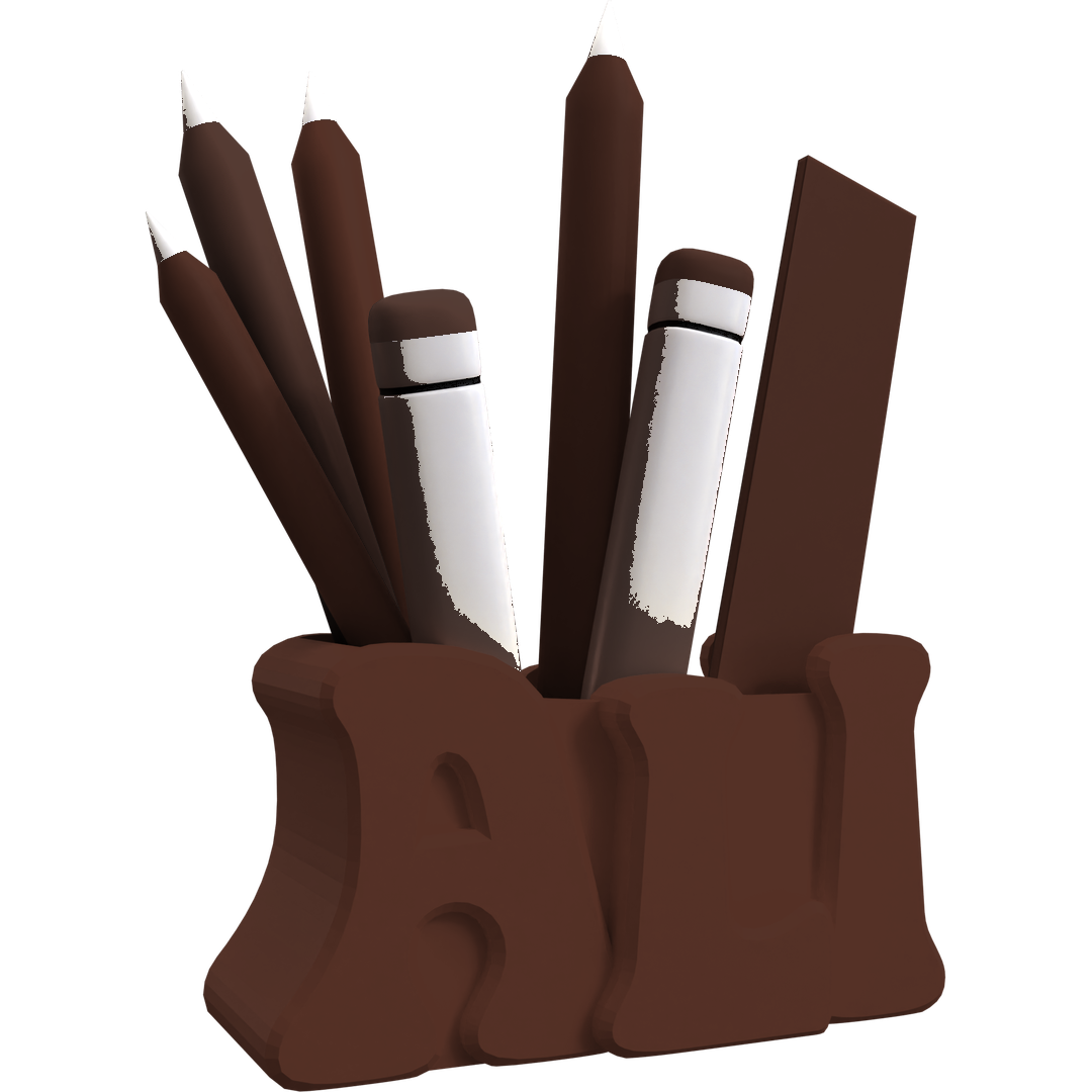 3D Desk Name Tag Pen Holder