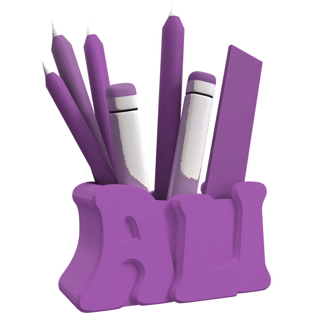 3D Desk Name Tag Pen Holder