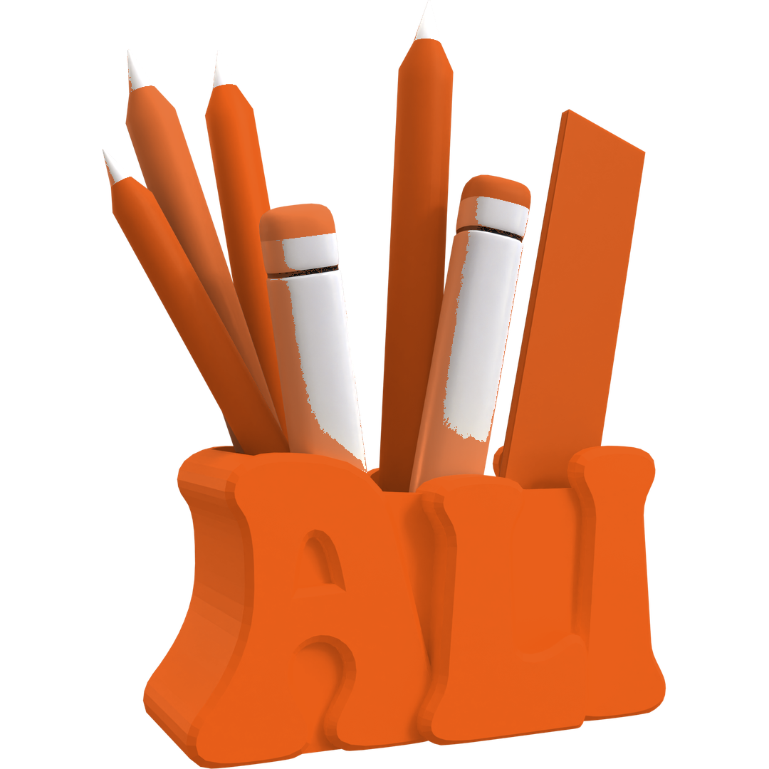 3D Desk Name Tag Pen Holder