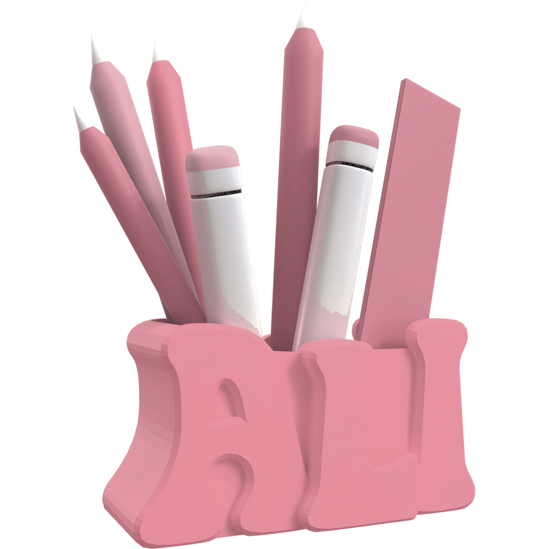 3D Desk Name Tag Pen Holder