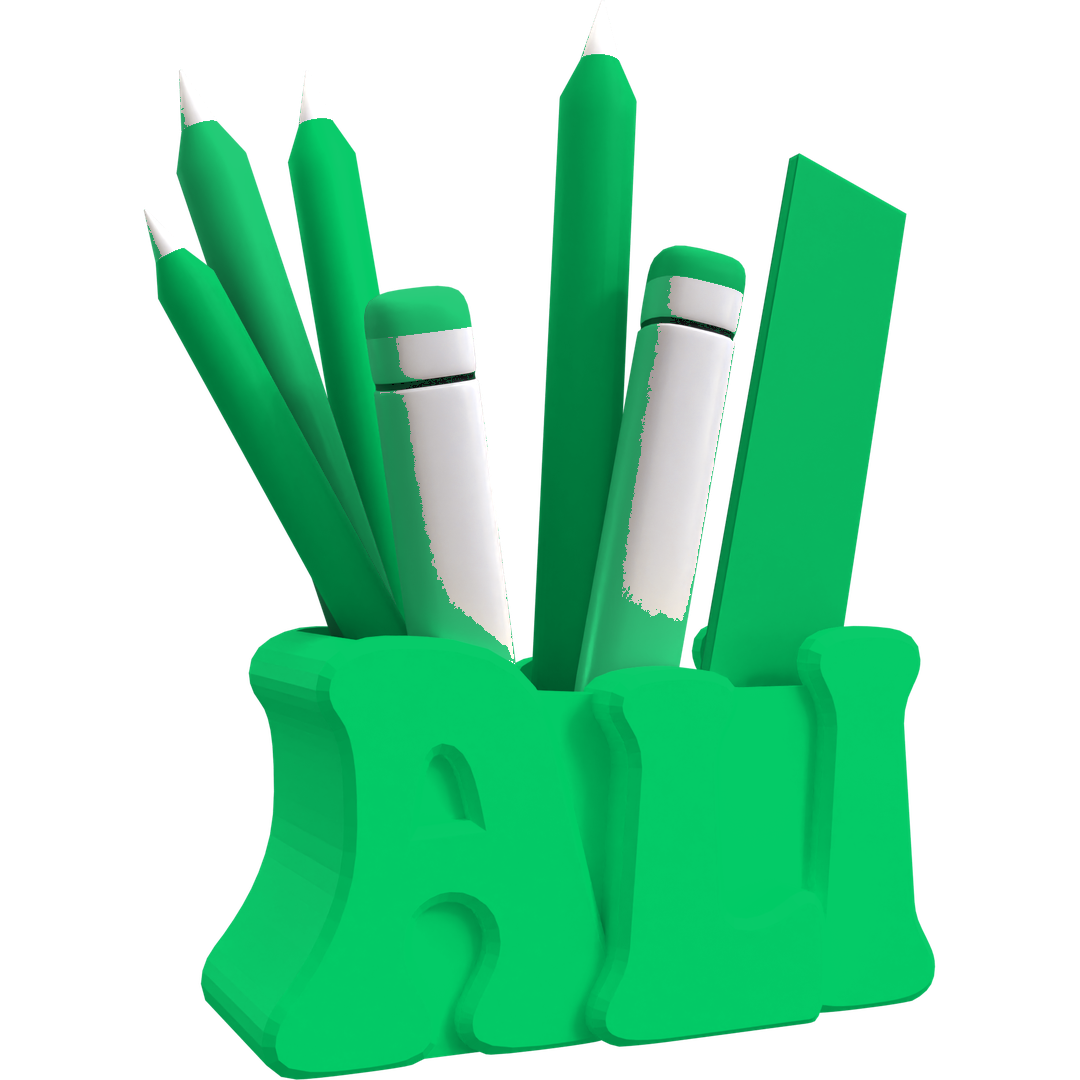 3D Desk Name Tag Pen Holder