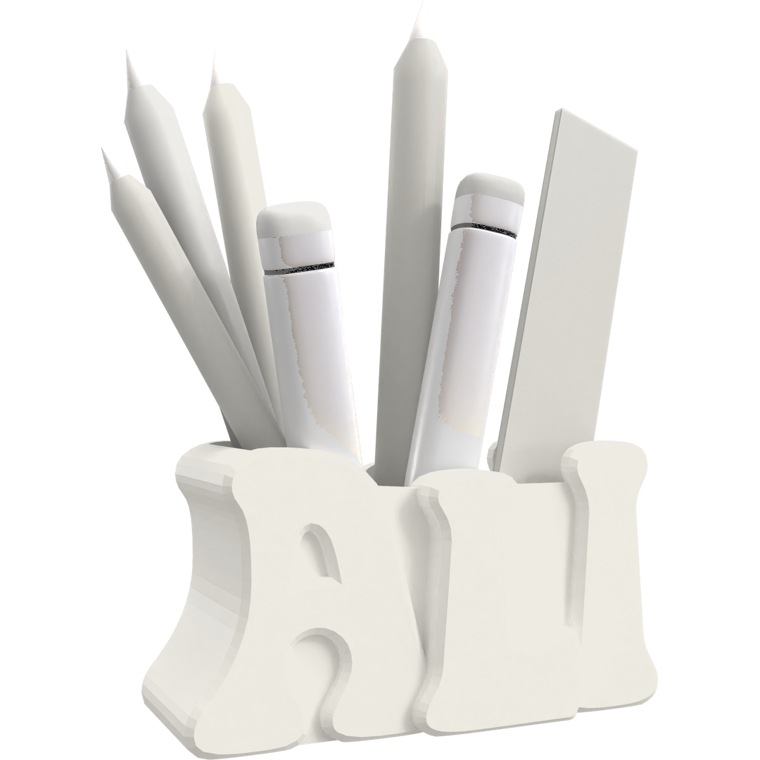 3D Desk Name Tag Pen Holder