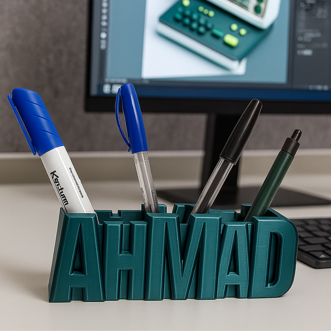 Limited Edition 3D Desk Name Tag Pen Holder