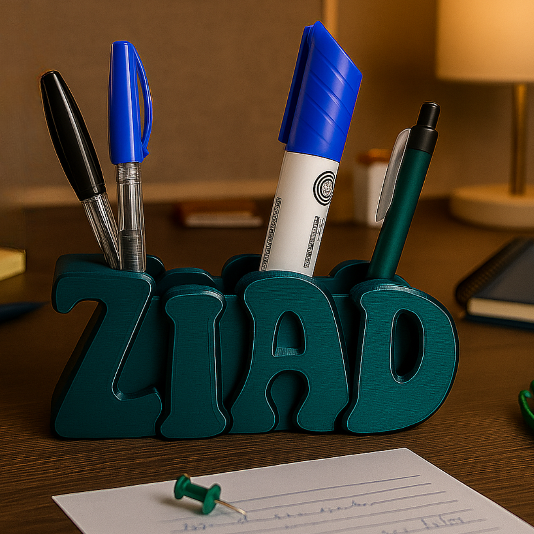 Limited Edition 3D Desk Name Tag Pen Holder