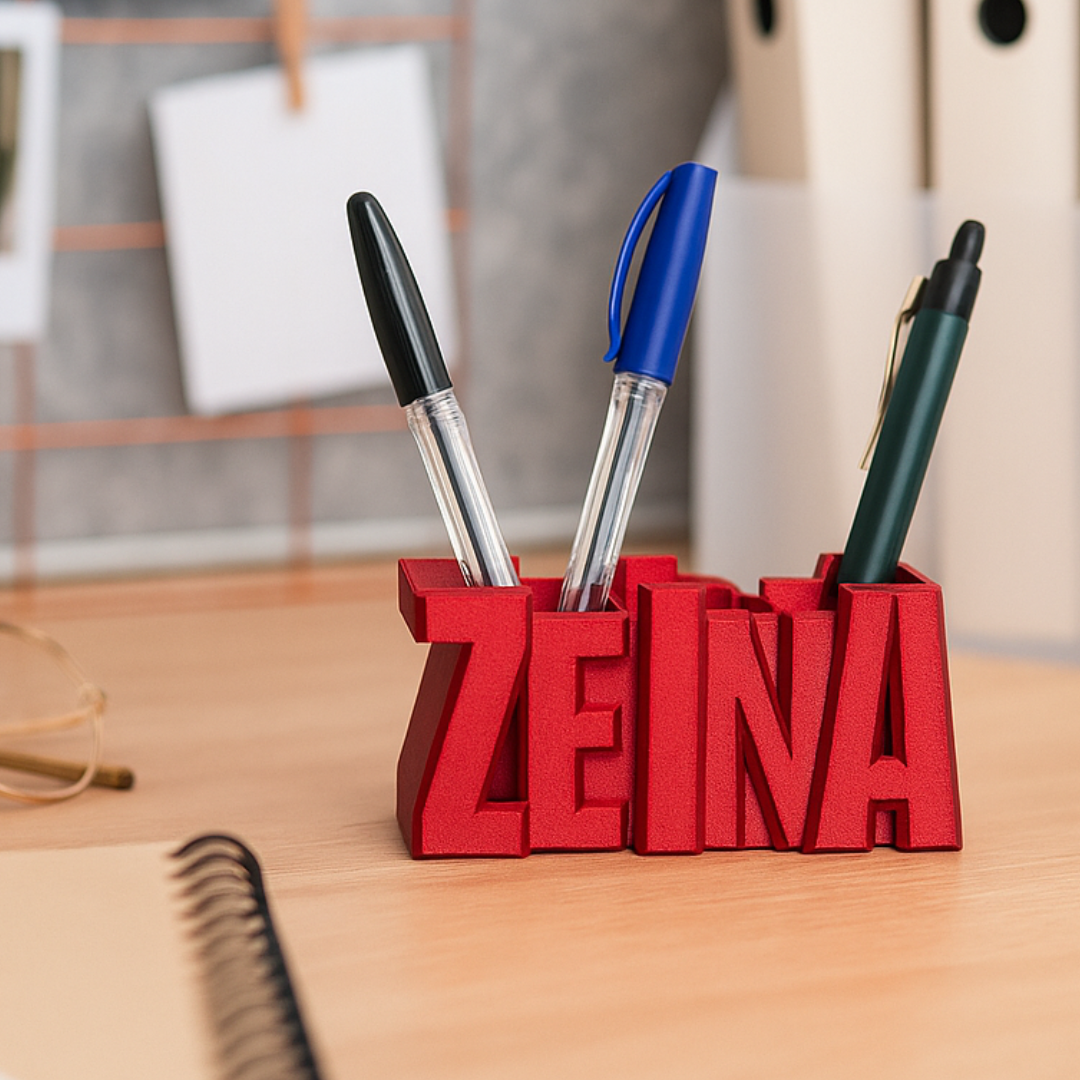 Limited Edition 3D Desk Name Tag Pen Holder