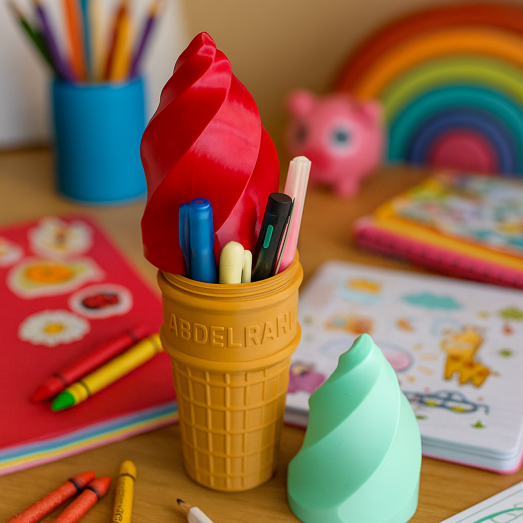 Ice-Cream 2-in-1 Pencil Case & Penholder