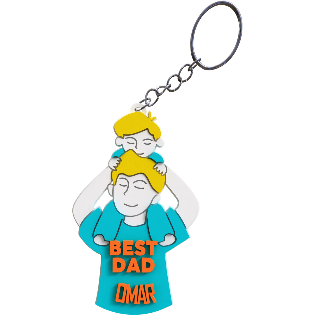 Dad & Son Keychain