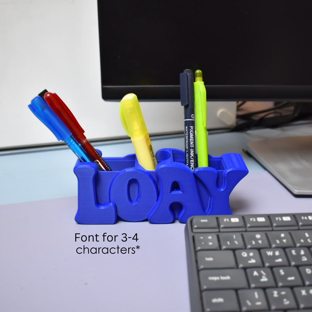 3D Desk Name Tag Pen Holder