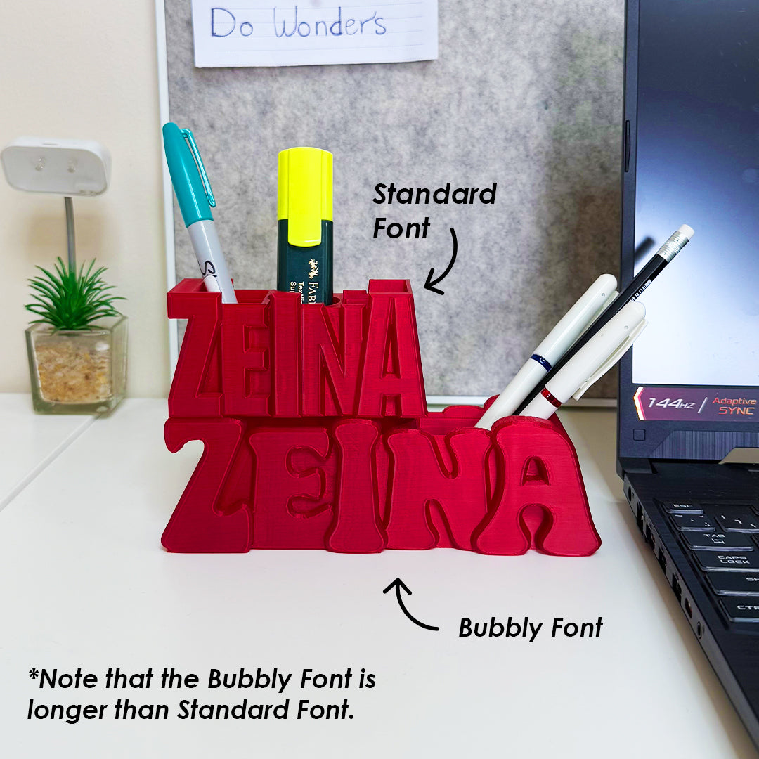3D Desk Name Tag Pen Holder