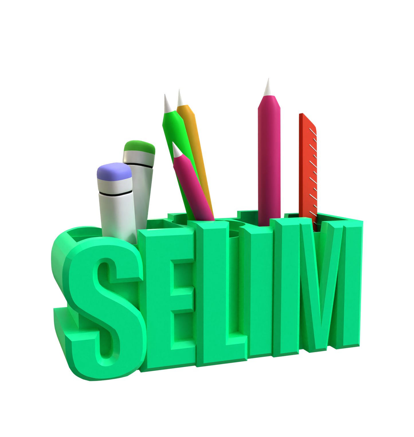 3D Desk Name Tag Pen Holder