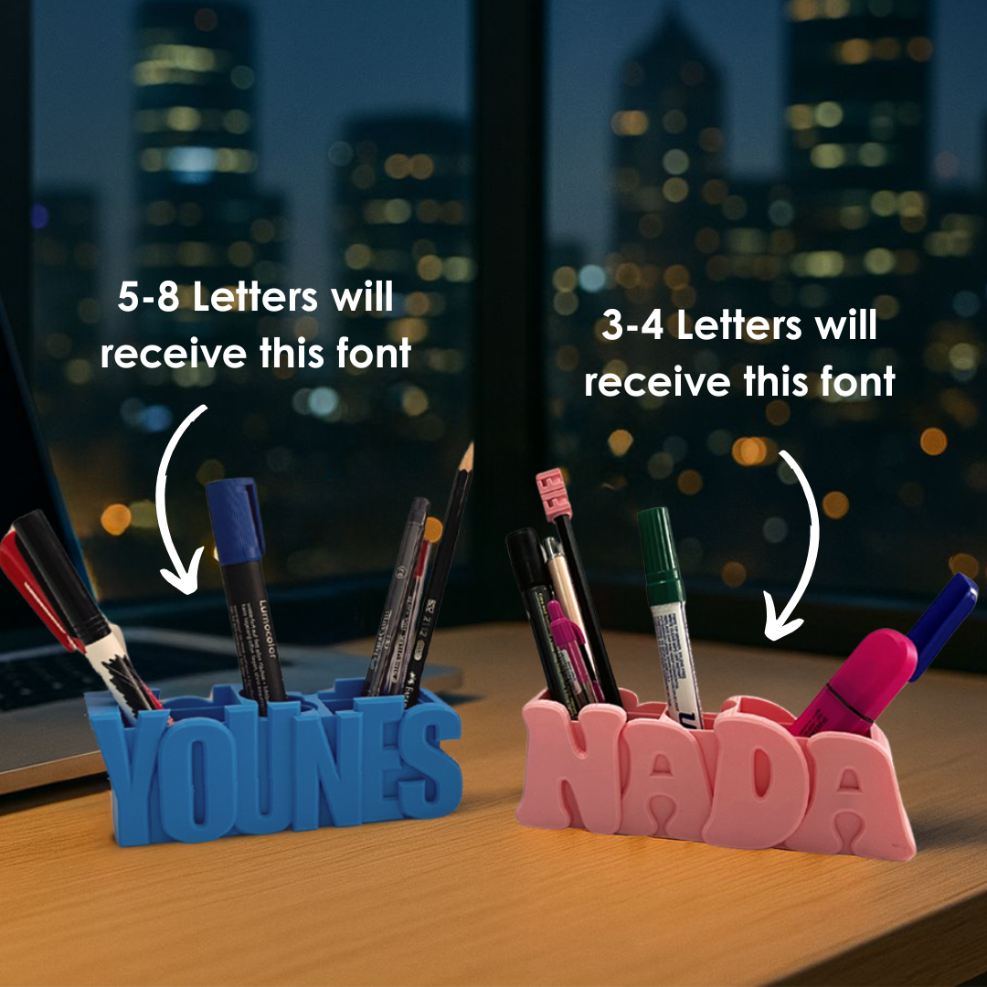 3D Desk Name Tag Pen Holder