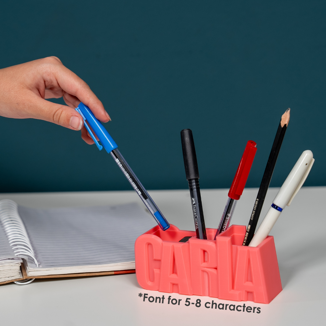 3D Desk Name Tag Pen Holder