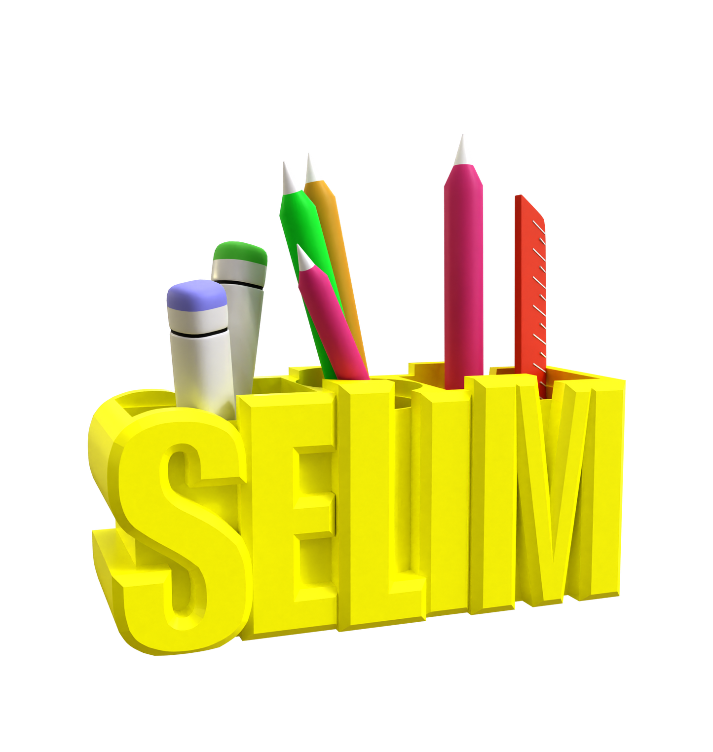 3D Desk Name Tag Pen Holder