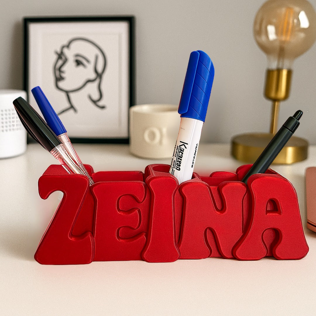Limited Edition 3D Desk Name Tag Pen Holder