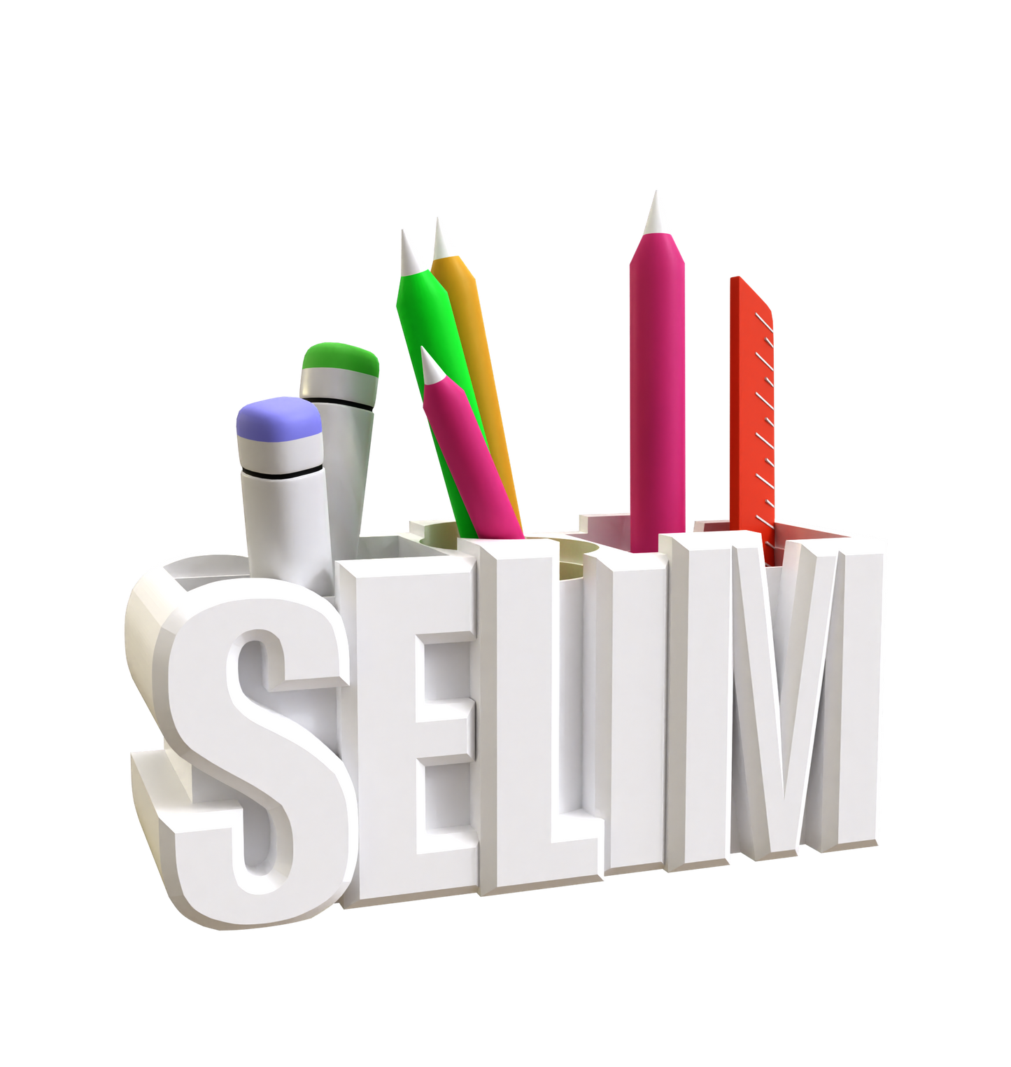 3D Desk Name Tag Pen Holder