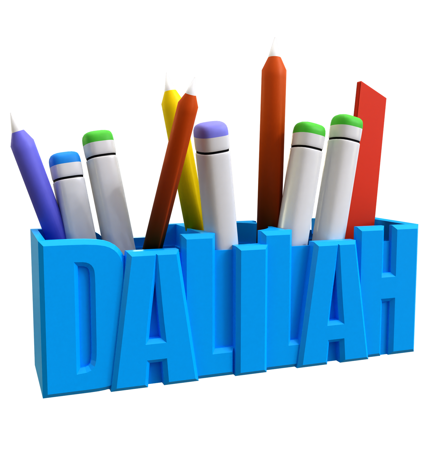 3D Desk Name Tag Pen Holder