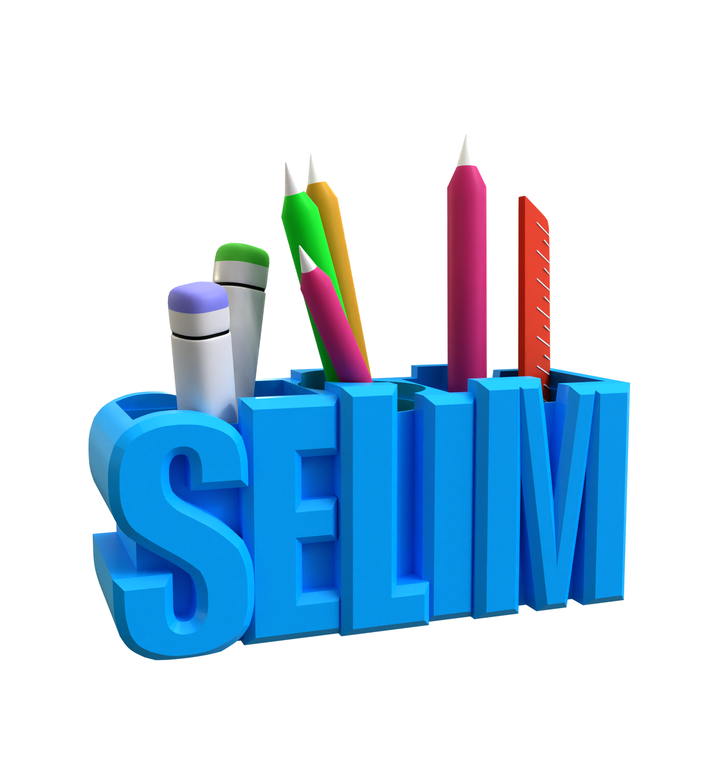 3D Desk Name Tag Pen Holder