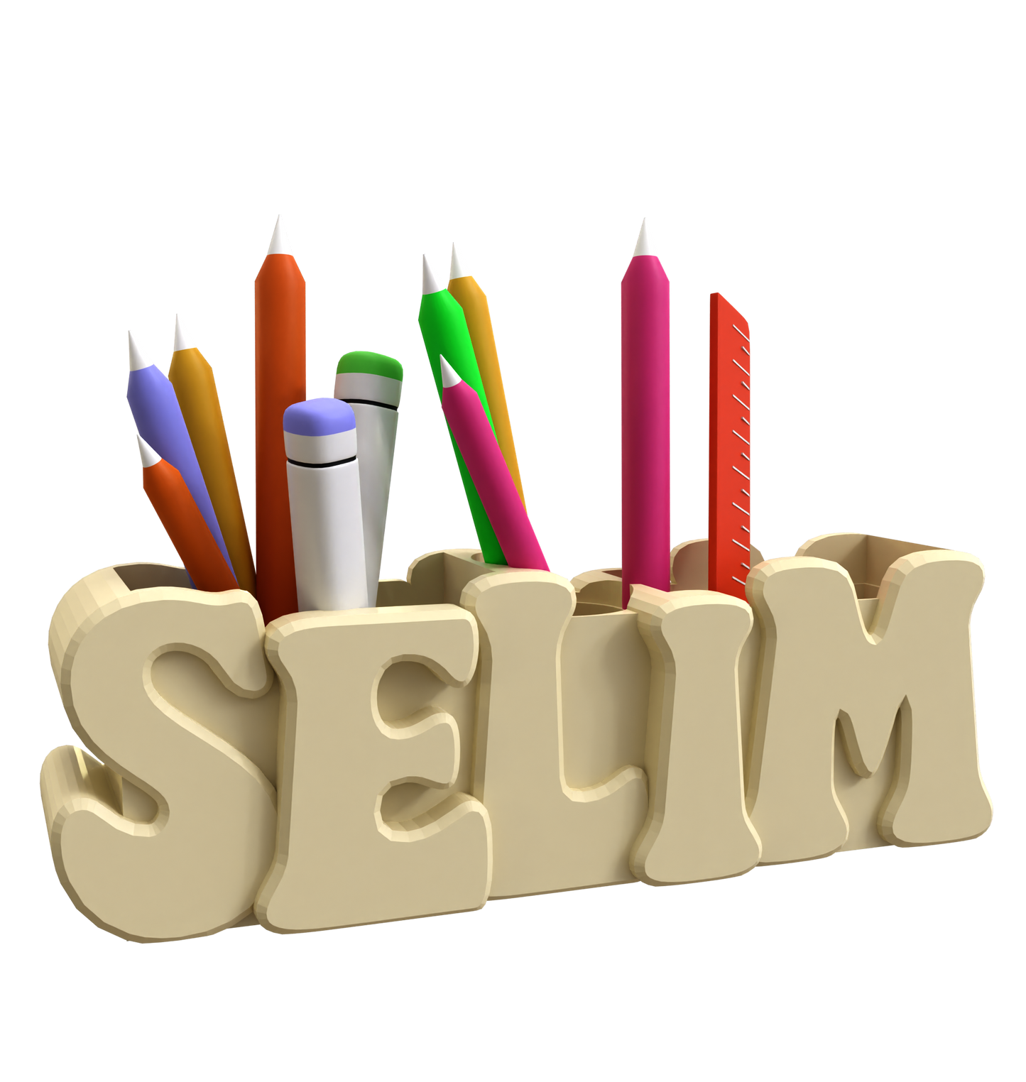 3D Desk Name Tag Pen Holder