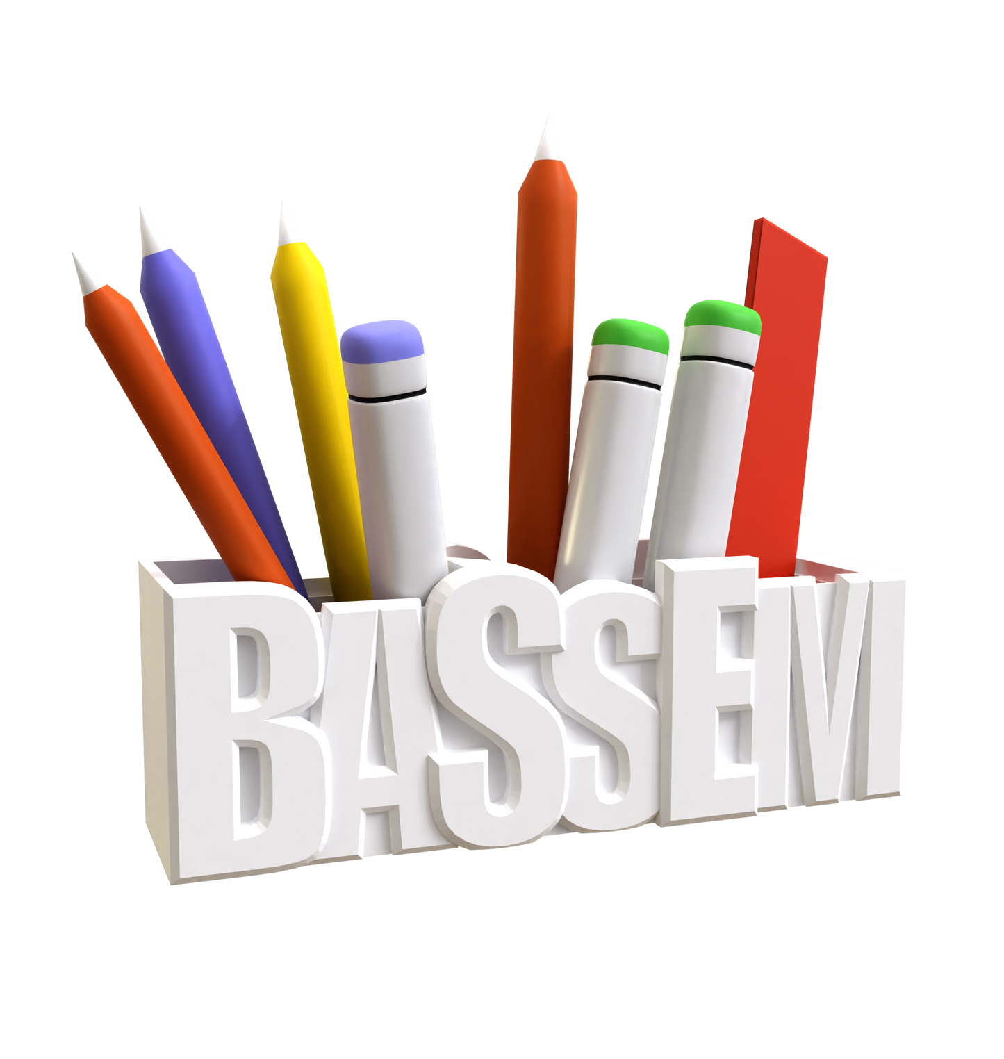 3D Desk Name Tag Pen Holder