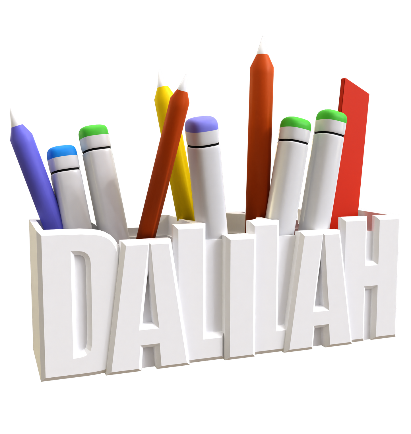 3D Desk Name Tag Pen Holder