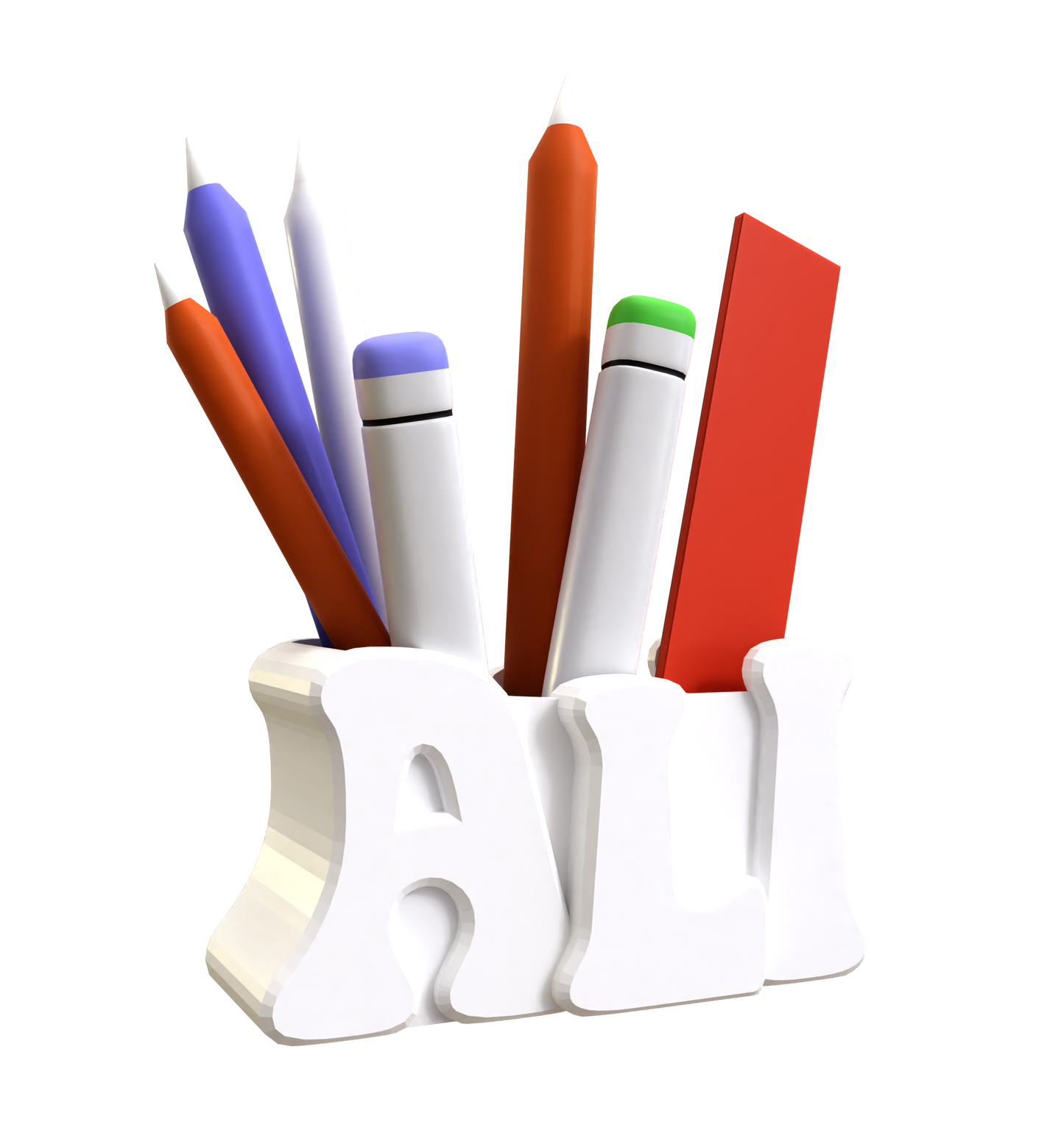 3D Desk Name Tag Pen Holder