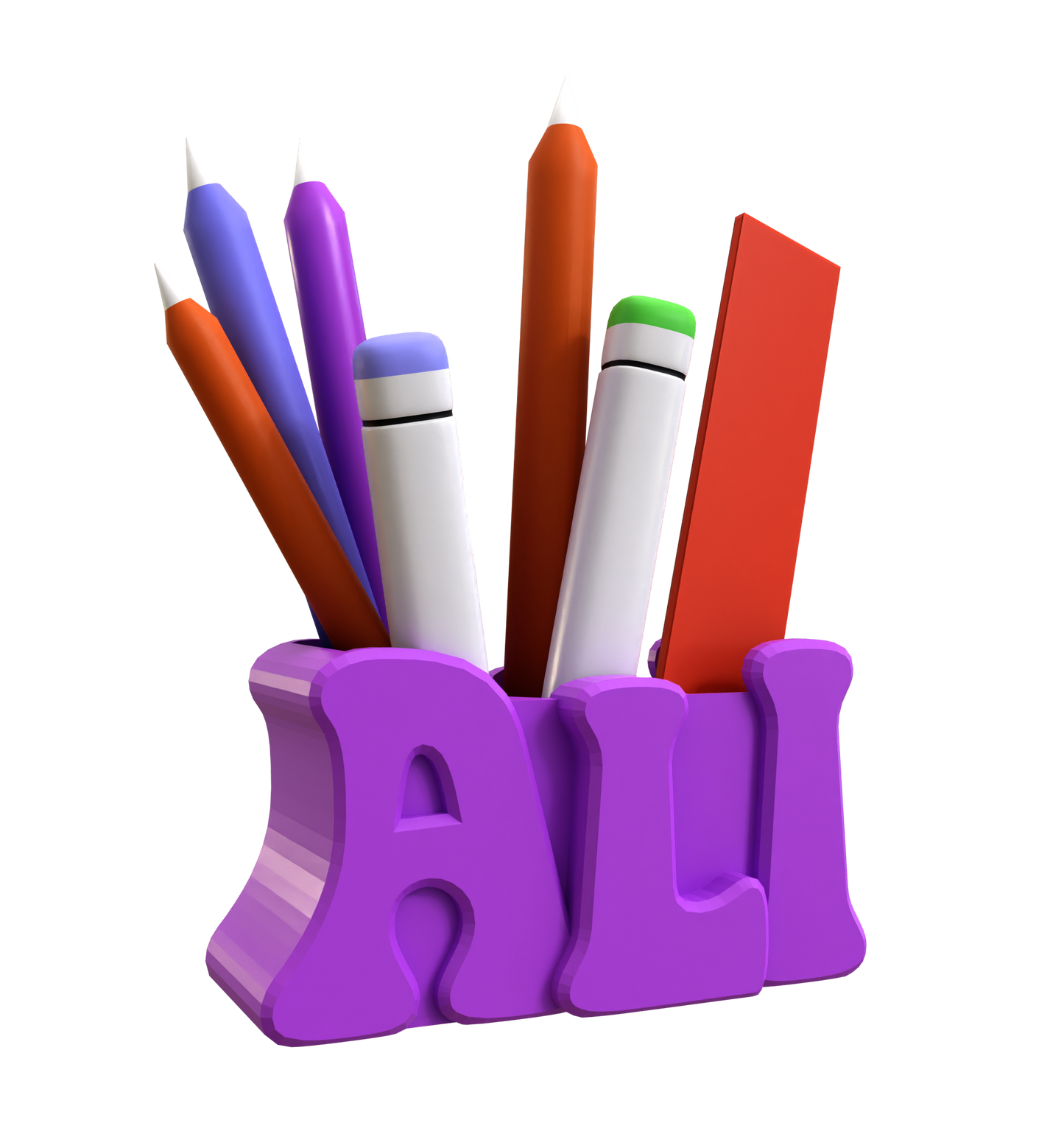 3D Desk Name Tag Pen Holder