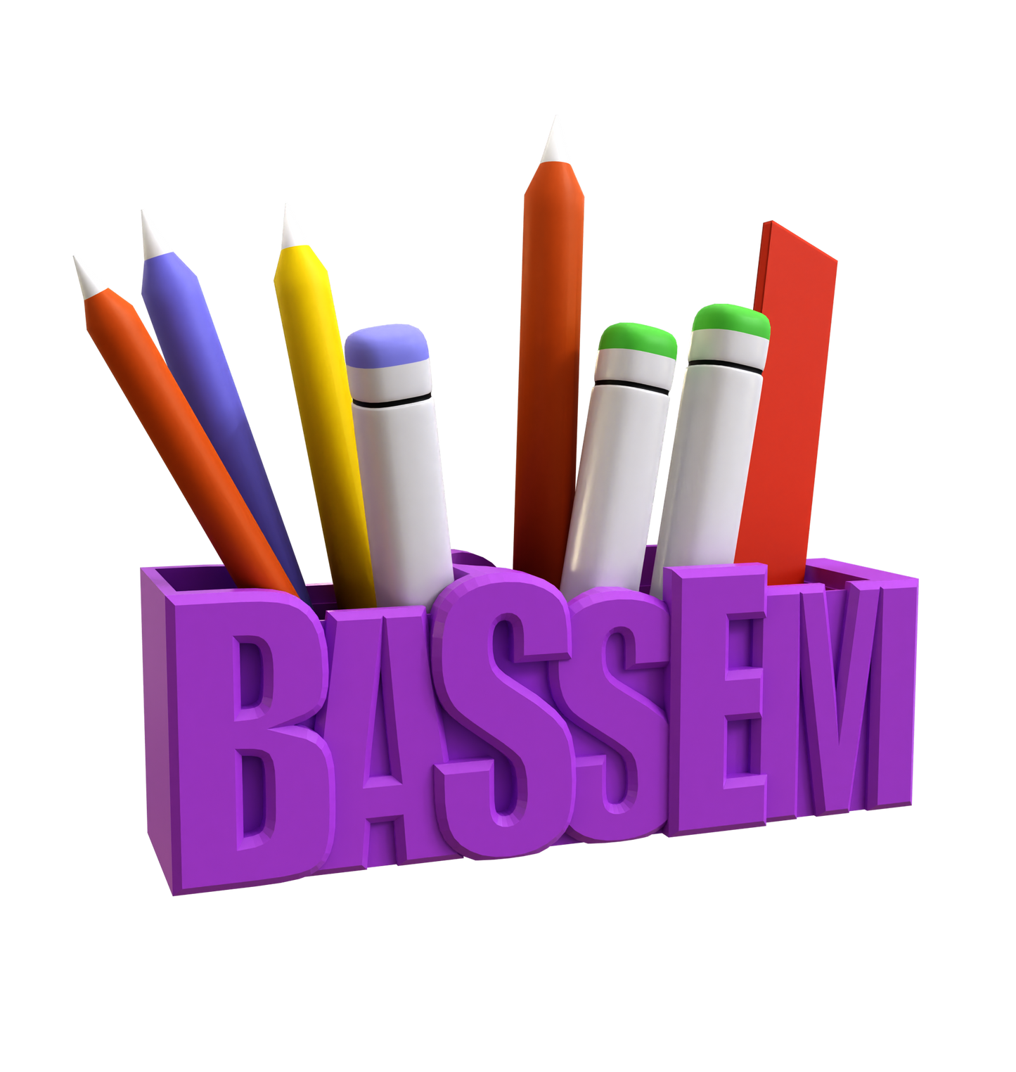 3D Desk Name Tag Pen Holder