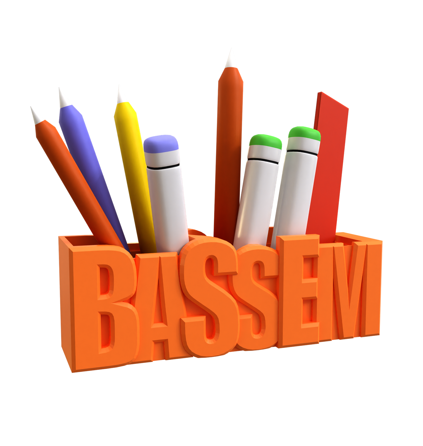 3D Desk Name Tag Pen Holder