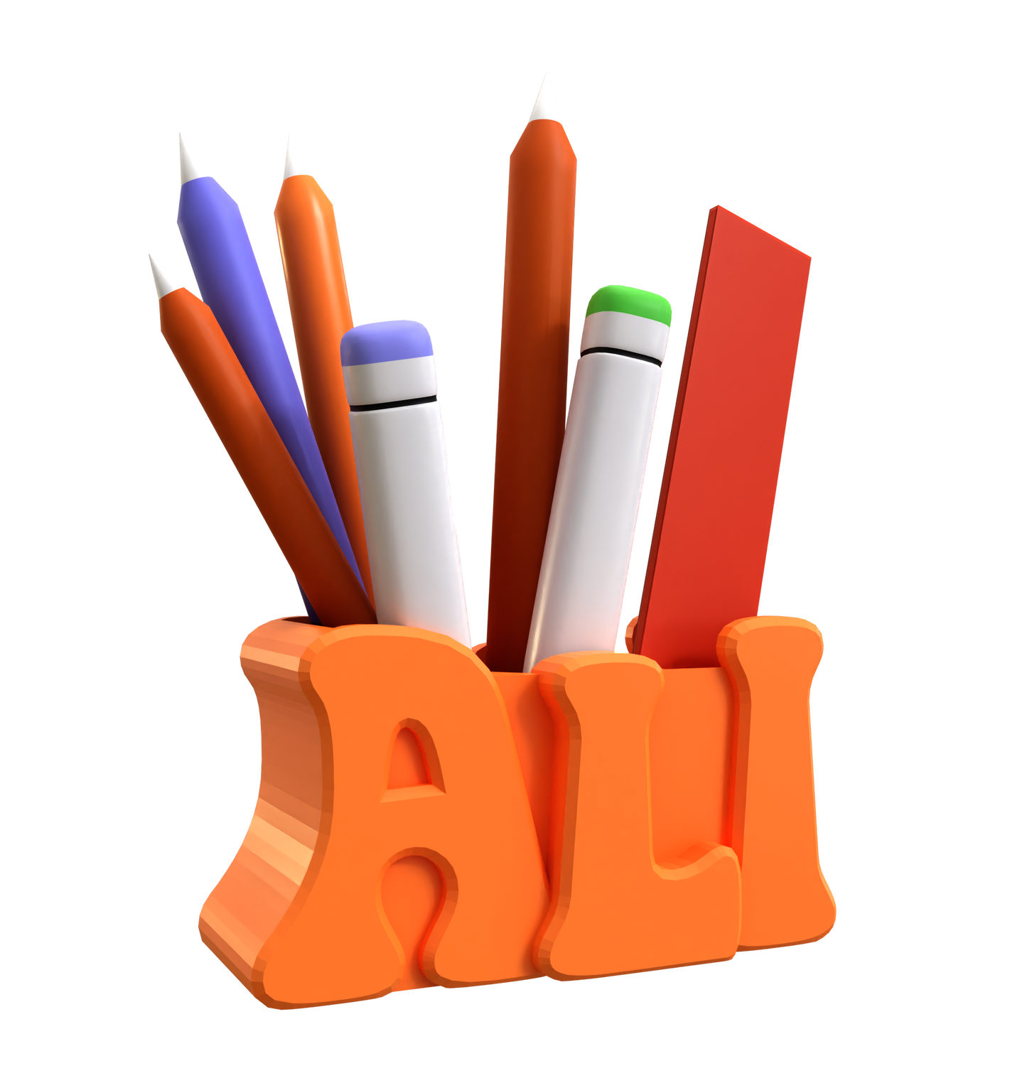 3D Desk Name Tag Pen Holder