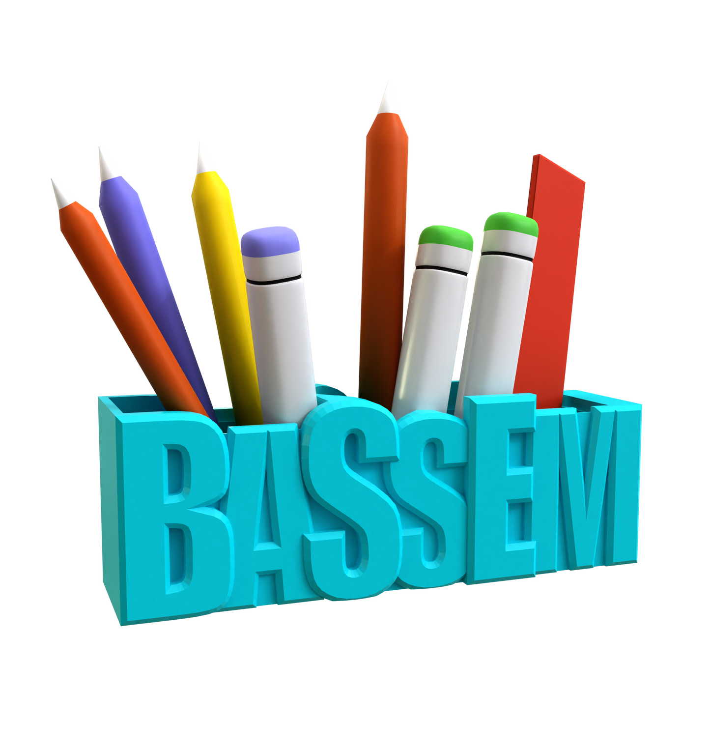 3D Desk Name Tag Pen Holder