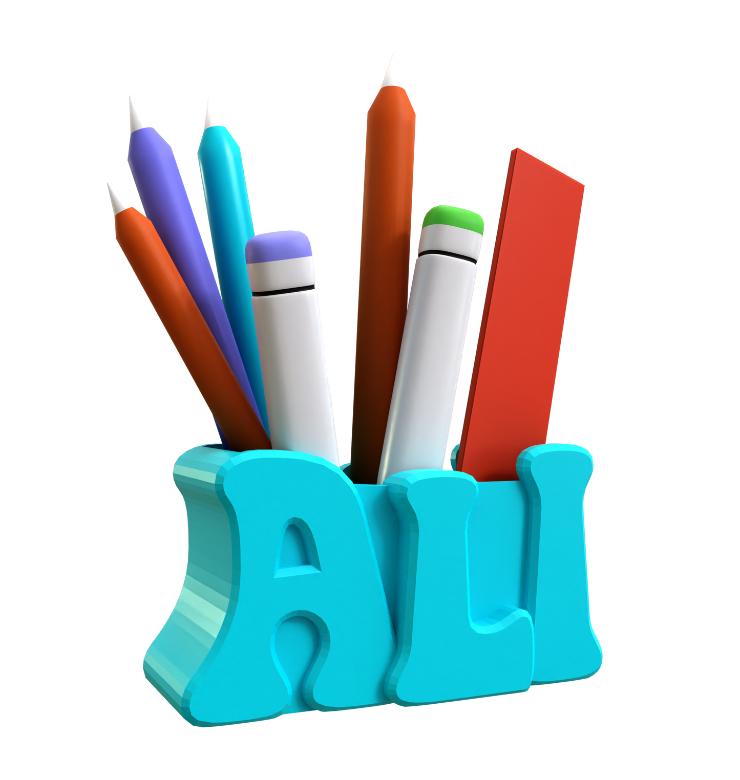 3D Desk Name Tag Pen Holder