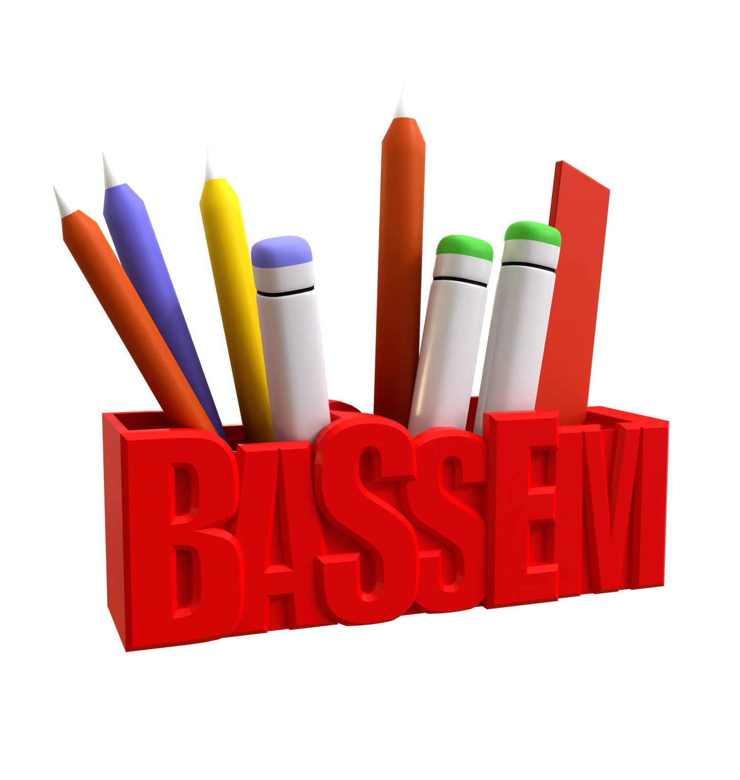 3D Desk Name Tag Pen Holder