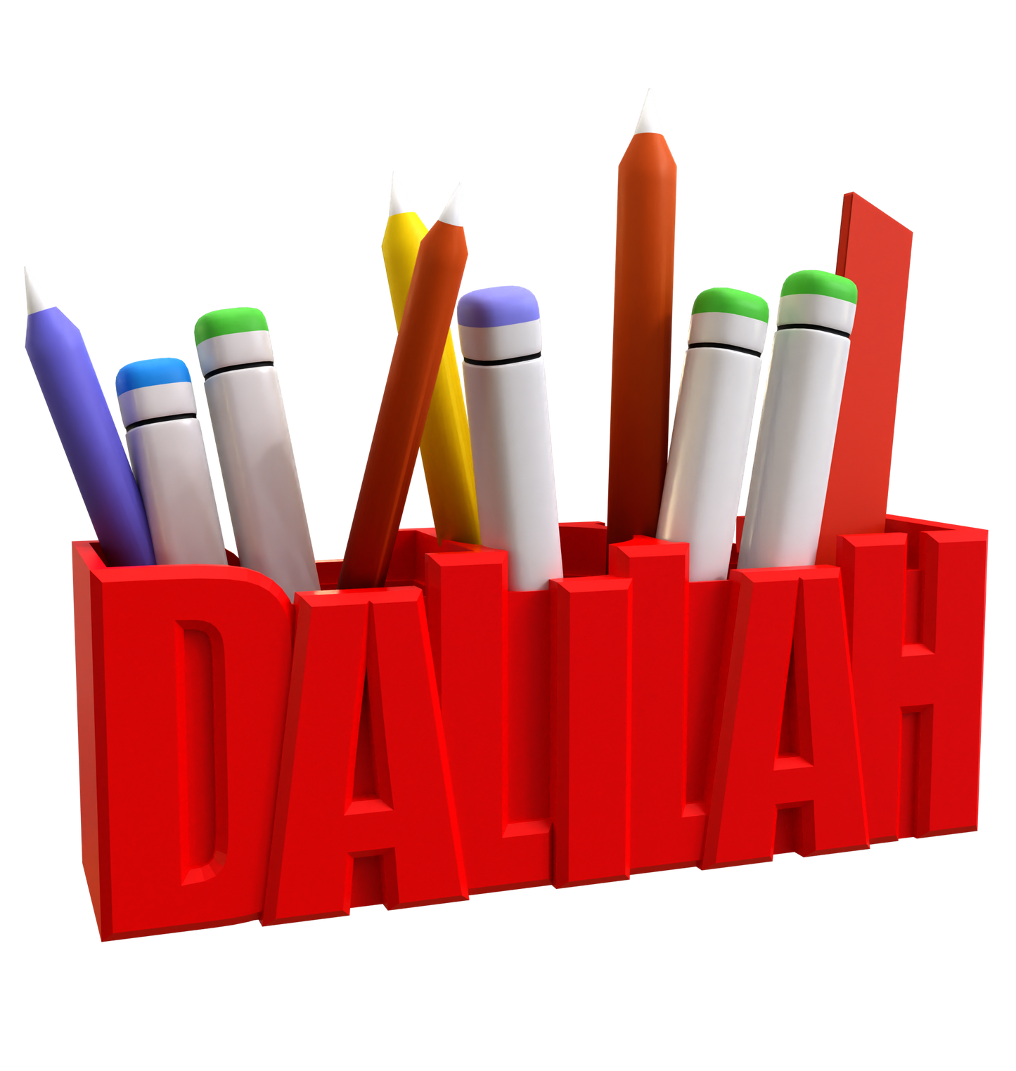 3D Desk Name Tag Pen Holder