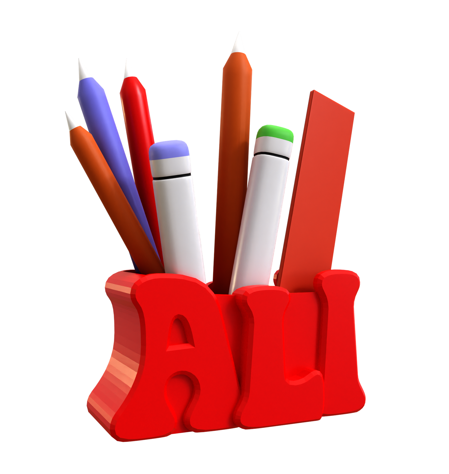 3D Desk Name Tag Pen Holder