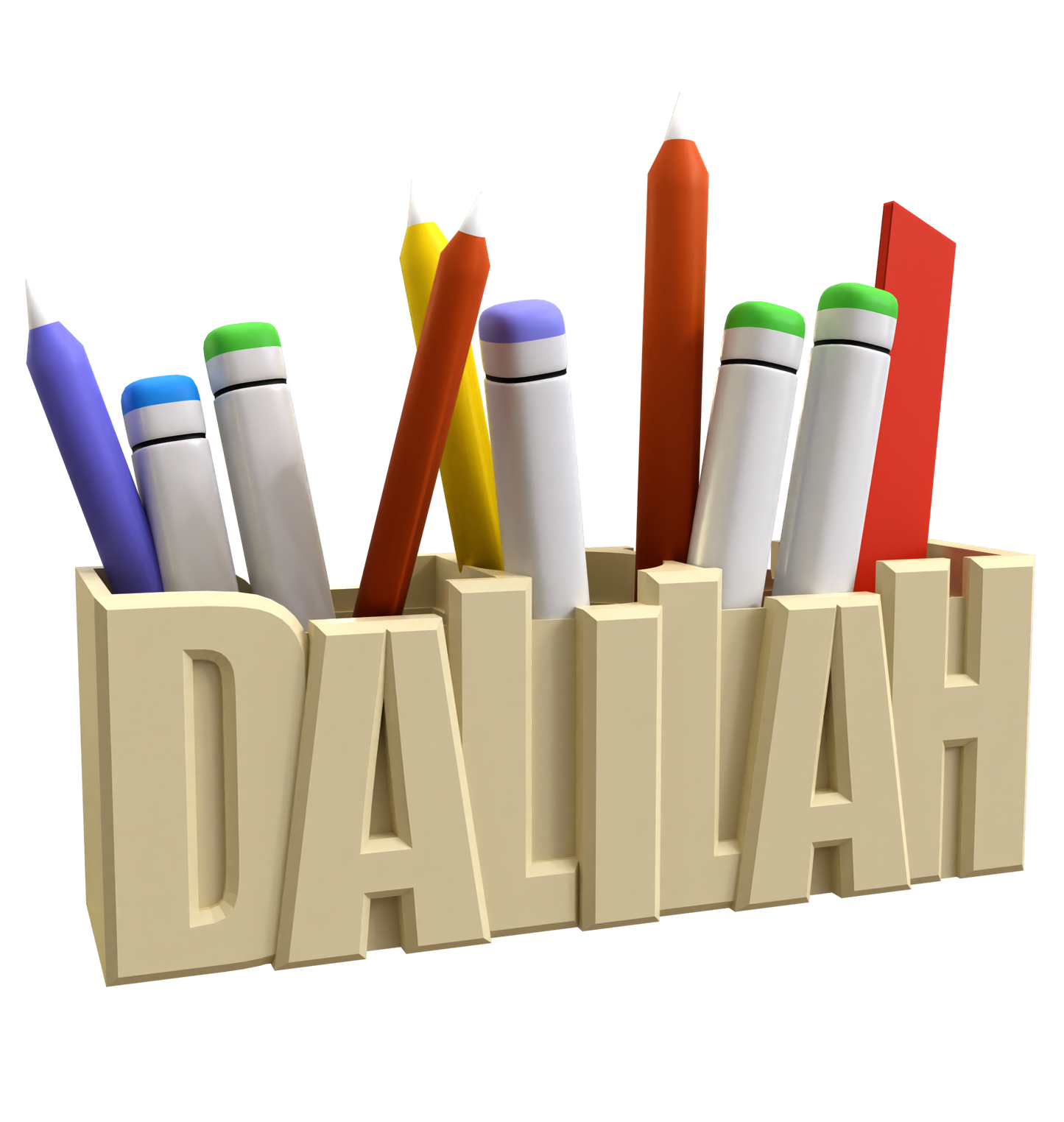 3D Desk Name Tag Pen Holder