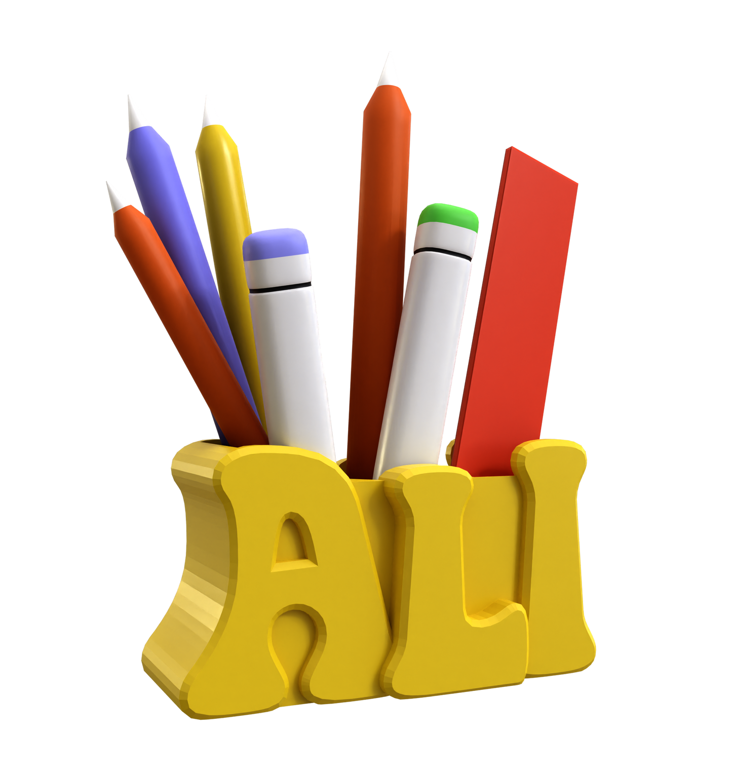 3D Desk Name Tag Pen Holder