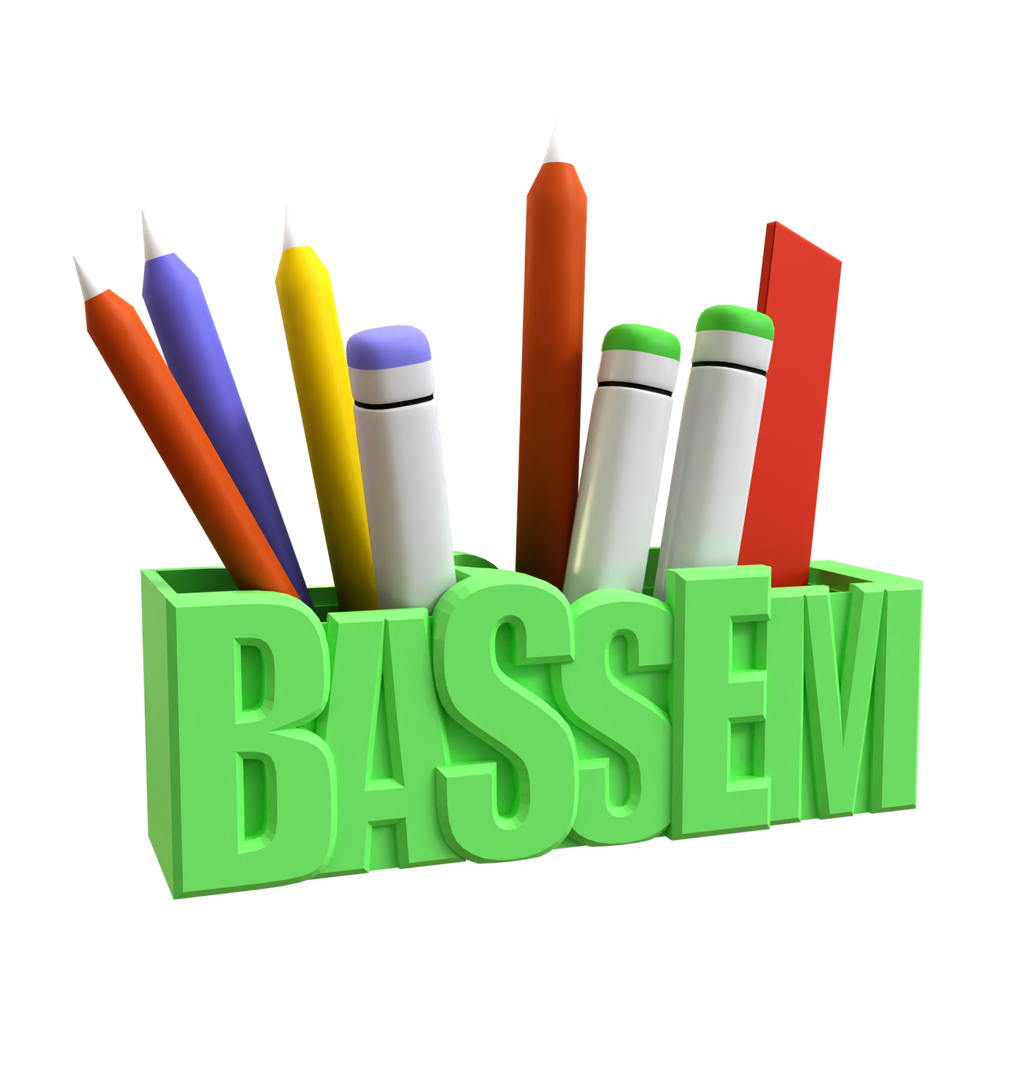 3D Desk Name Tag Pen Holder