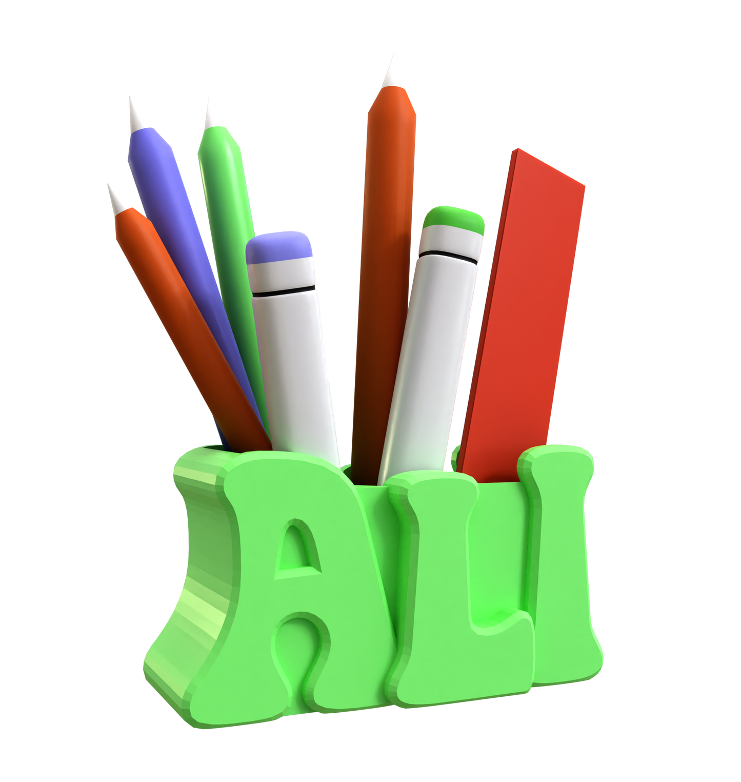 3D Desk Name Tag Pen Holder