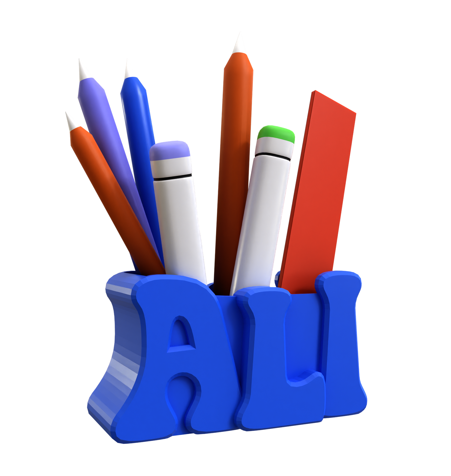 3D Desk Name Tag Pen Holder