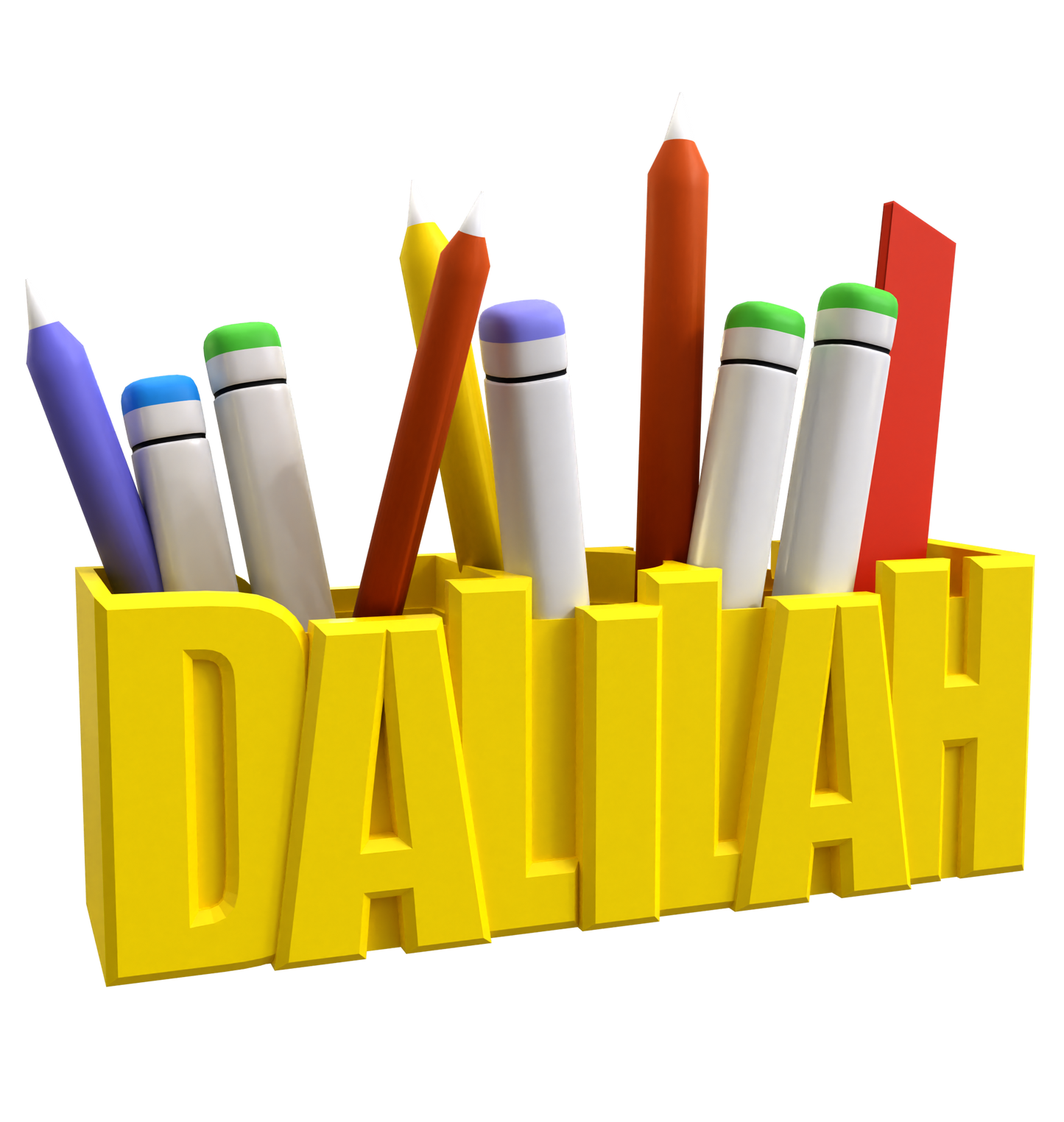 3D Desk Name Tag Pen Holder